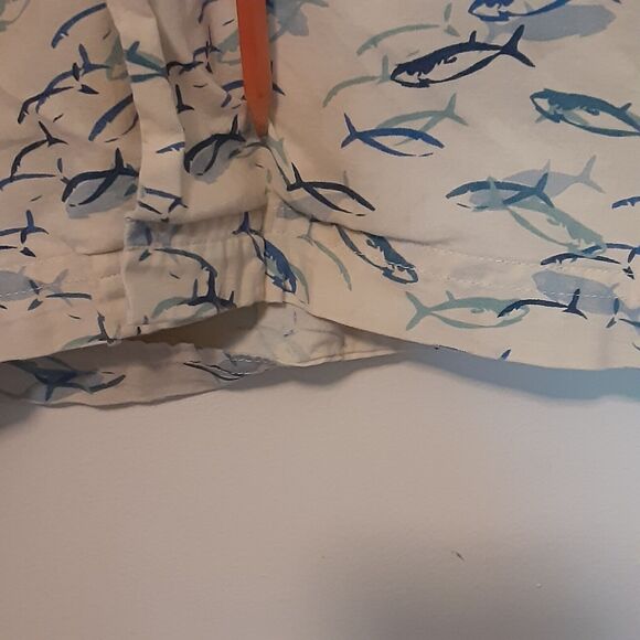 L.L. Bean Shirt Men's Size L Traditional Fit Short Sleeve Button Up Fish White - Picture 5 of 9